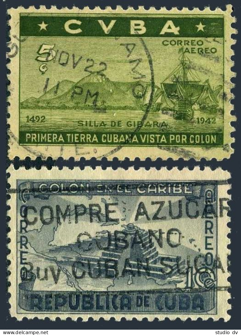 Cuba 387-391,C36-37, Used. Mi 190-196. Columbus-450,1944.Bartolome De Las Casas. - Neufs