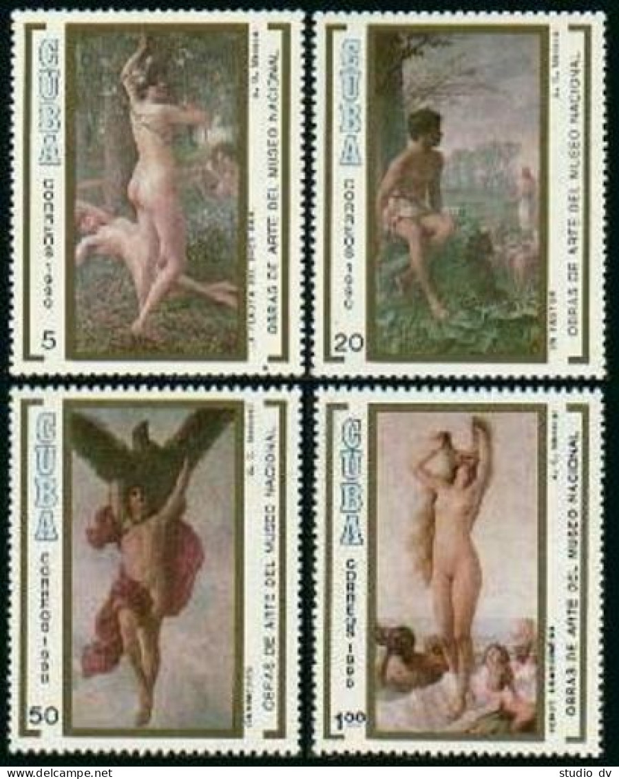 Cuba 3237-3240, MNH. Michel 3402-3405. Art Treasures, 1990. Bird. - Ungebraucht