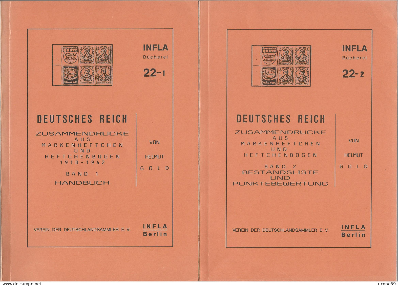 Gold: DR Zusammendrucke Aus Markenheftchen Und Heftchenbogen 1910-1942, Bd.1+2 - Altri & Non Classificati