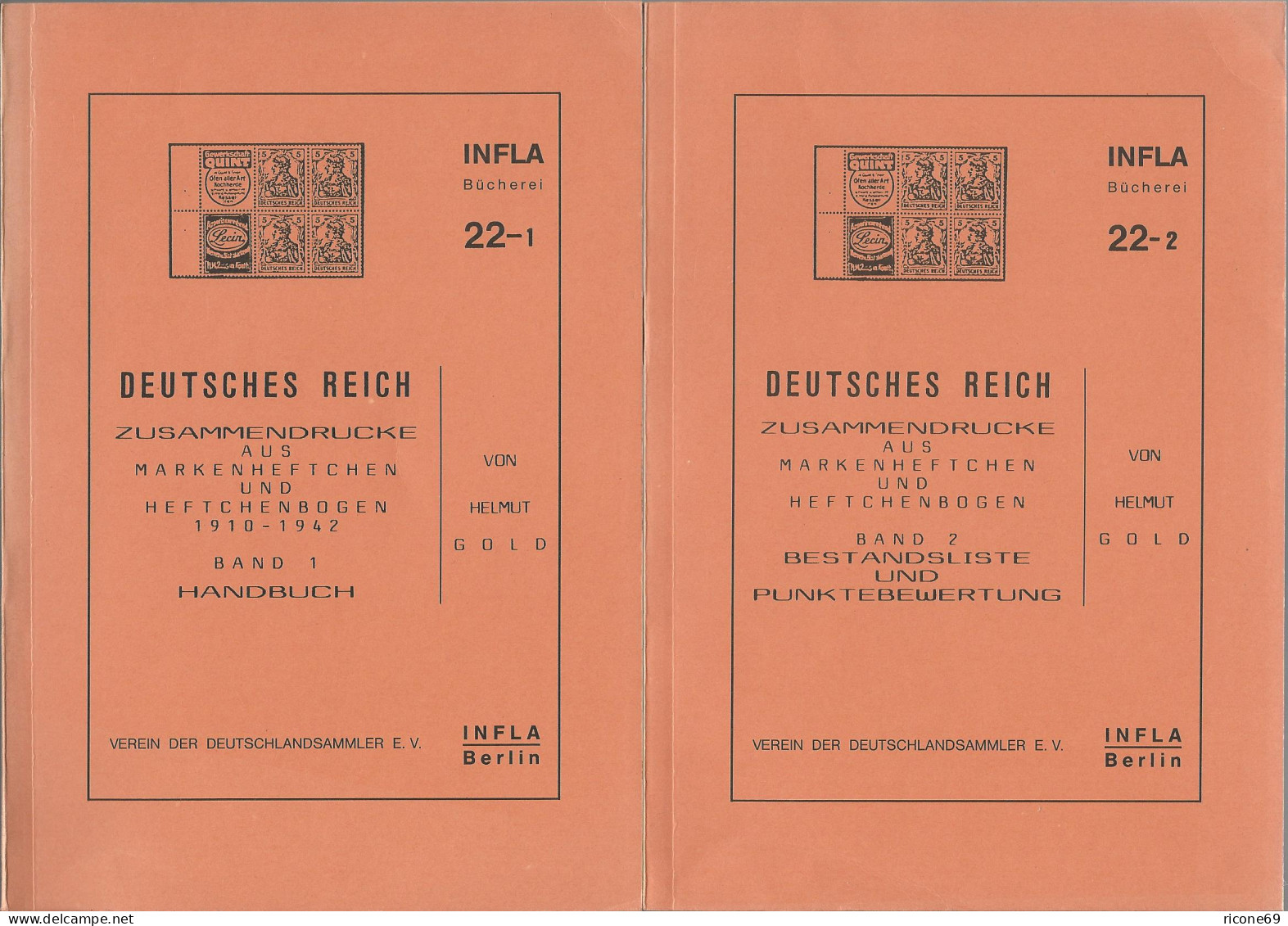 Gold: DR Zusammendrucke Aus Markenheftchen Und Heftchenbogen 1910-1942, Bd.1+2 - Other & Unclassified