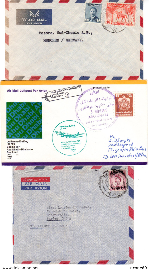 Arabische Staaten 1958/94, 11 Luftpost Briefe, Dabei 3 Reko Od. Express - Autres - Asie