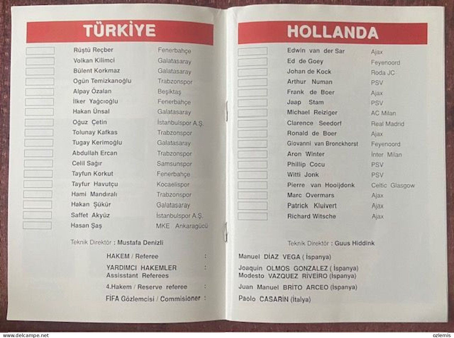 TURKEY - NETHERLANDS ,WORLD  CUP  ,MATCH , SCHEDULE ,1998 - Tickets & Toegangskaarten