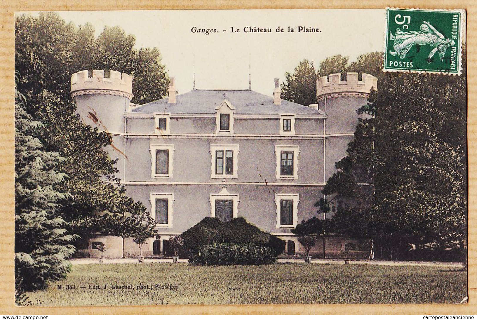 03381 ● GANGES Hérault Château De La PLAINE 1908 à Louis VIALA Rue Fontanon Montpellier- Photo GASCHEL Bessèges - Ganges