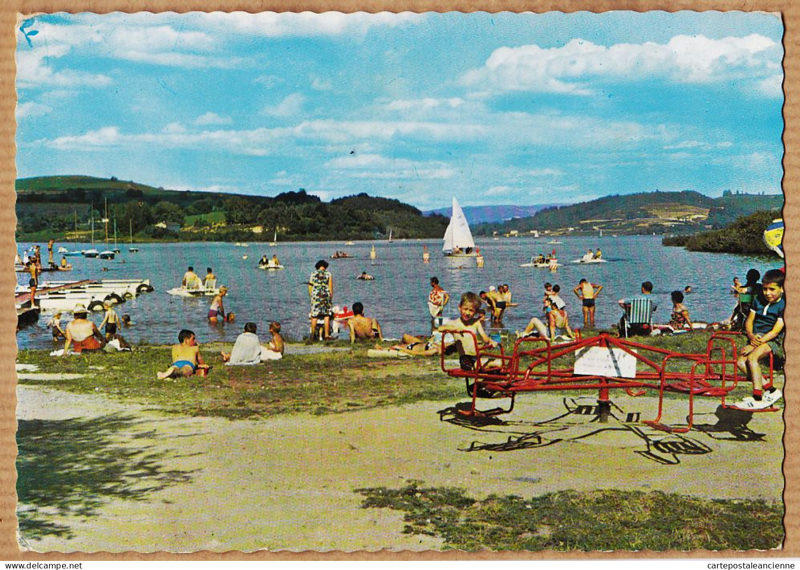 03369 ● LA SALVETAT-sur-AGOUT Hérault Tourniquet Aire De Jeux Enfants Lac RAVIEGE Plage 1965s Cliché A.L.P Béziers - La Salvetat