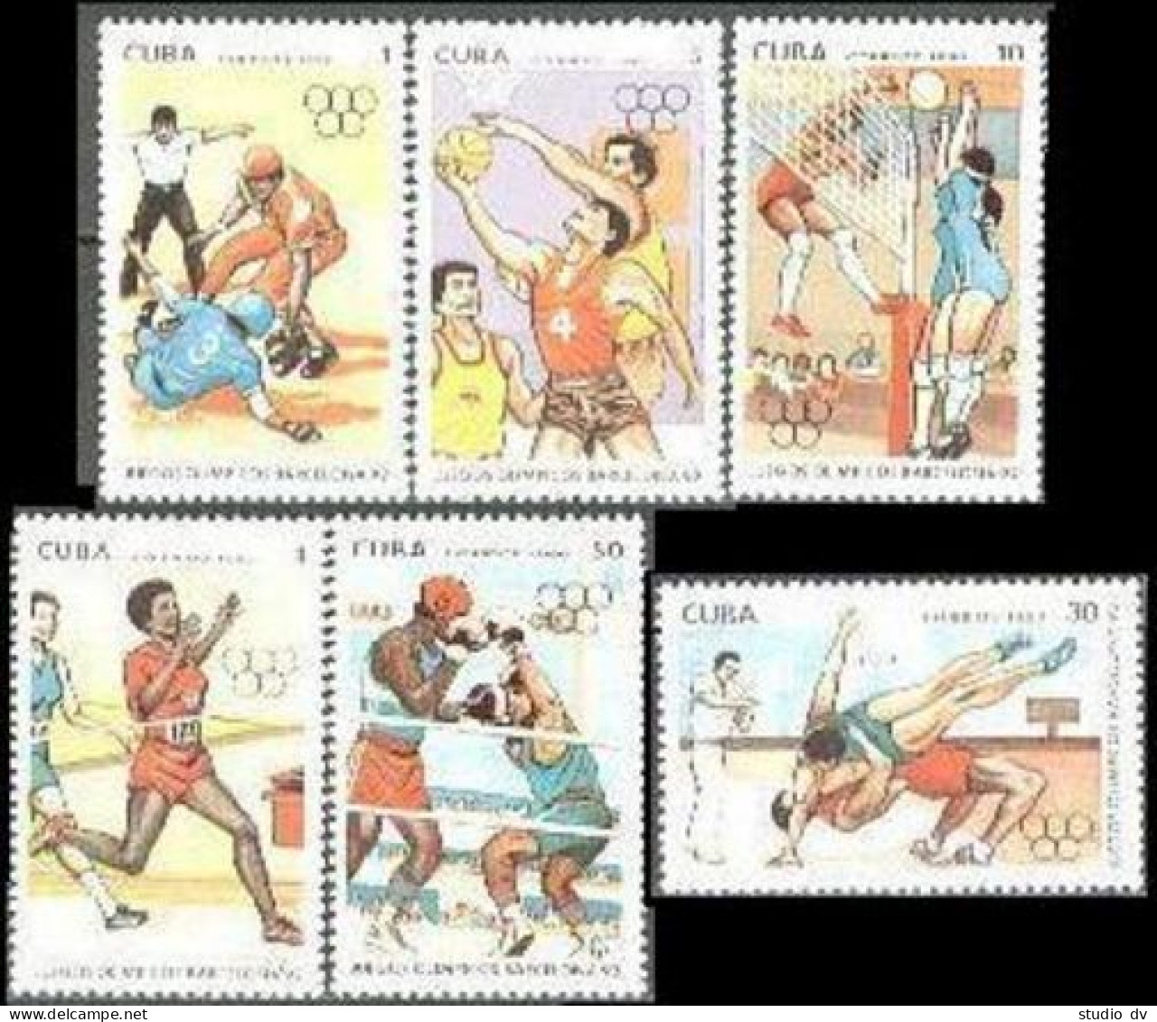 Cuba 3198-2304, MNH. Mi 3363-3368,Bl.118. Olympics Barcelona-1992. Baseball,Jump - Ongebruikt