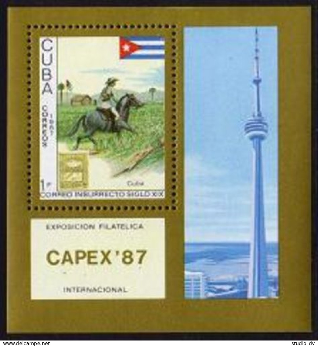 Cuba 2947-2952, 2953, MNH. CAPEX-1987. Mail Carriers. Camel - Ongebruikt