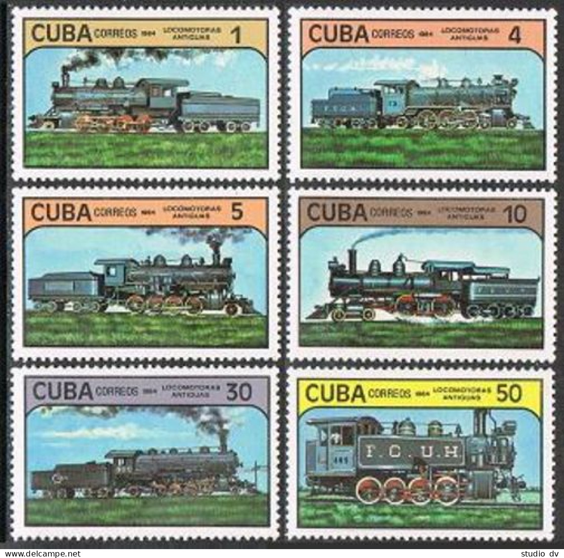 Cuba 2708-2713, MNH. Michel 2859-2864. Locomotives 1984. - Ongebruikt