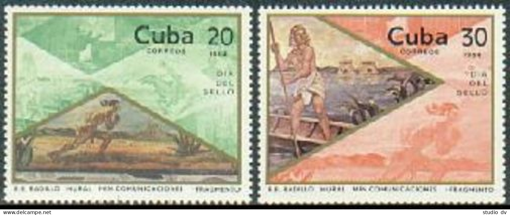 Cuba 2702-2703, MNH. Michel 2853-2854. 1984. Mexican Runner, Egyptian Boatman. - Ongebruikt