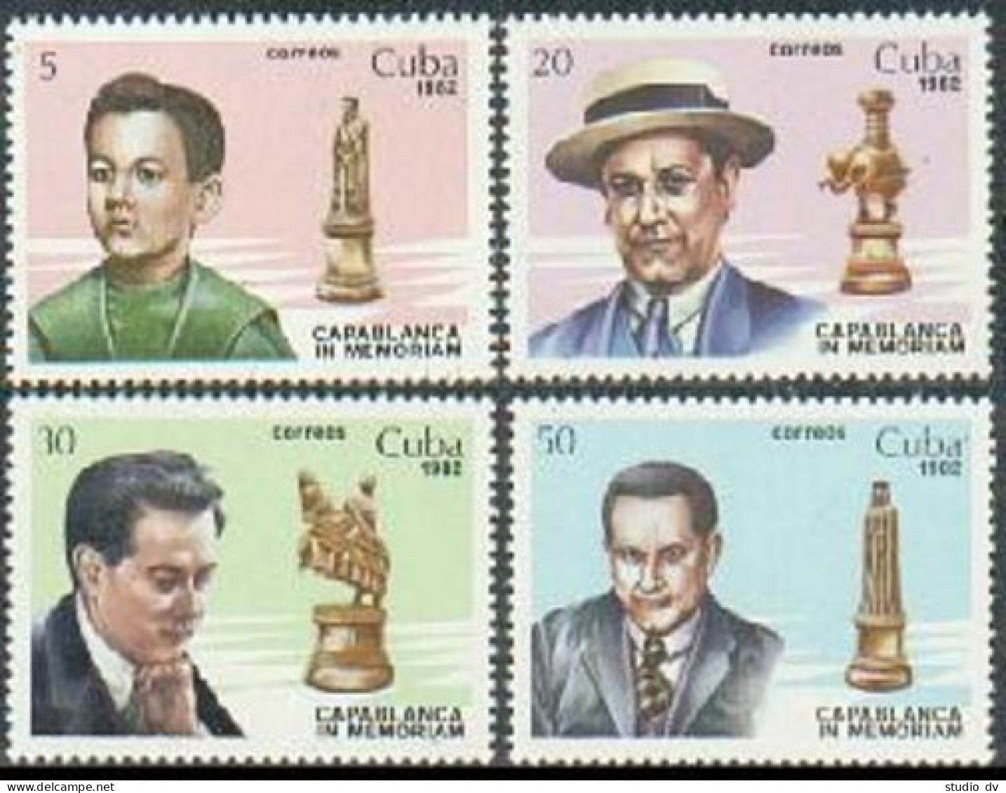 Cuba 2560-2563, MNH. Mi 2709-2712. Chess Champion Jose Raul Capablanca, 1982. - Neufs