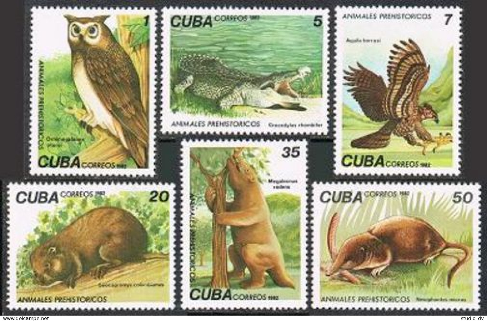 Cuba 2542-2547, MNH. Michel 2691-2696. Prehistoric Fauna, 1982.  - Ongebruikt