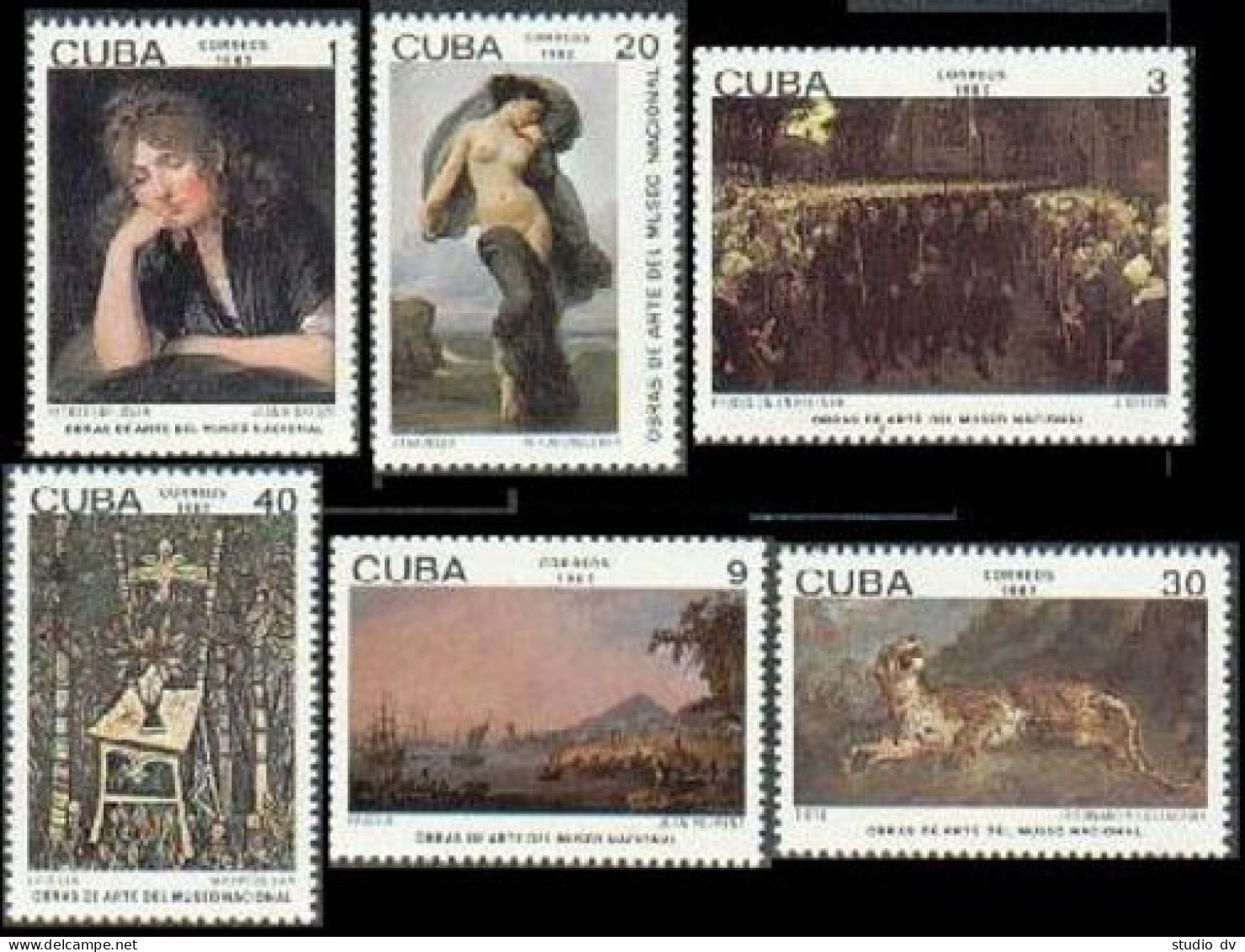 Cuba 2510-2515,MNH.Michel 2659-2664. Paintings In National Museum Of Art,1982. - Nuevos