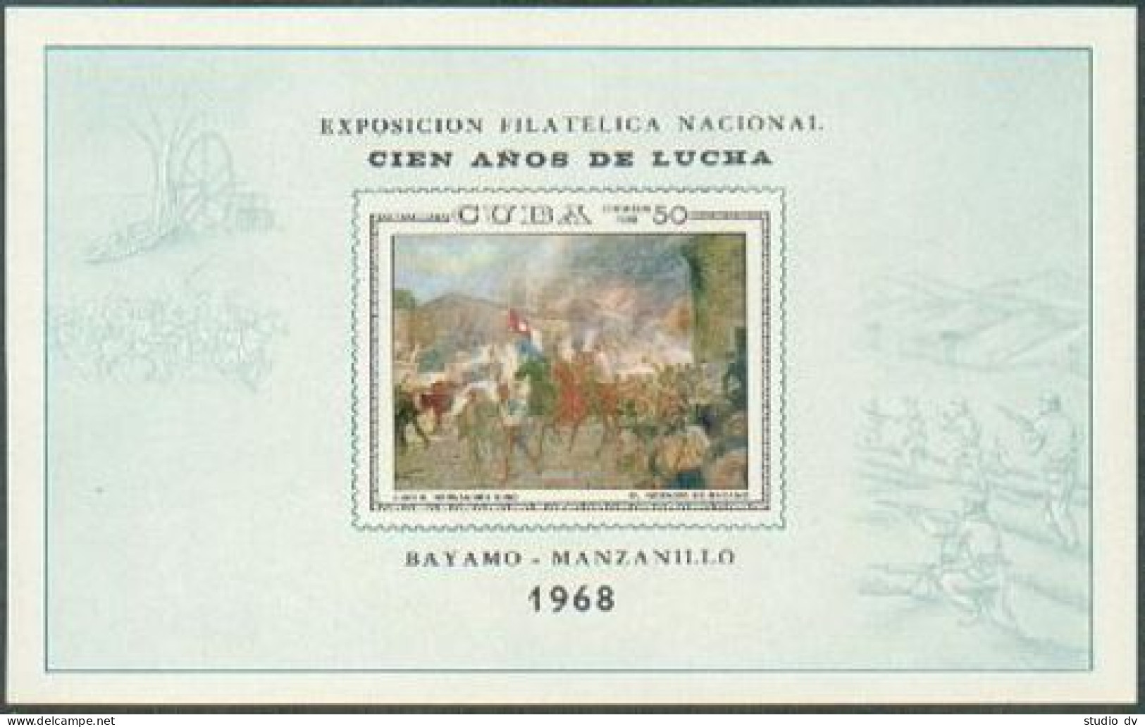 Cuba 1365,MNH. Painting:Buming Of Bayamo,Hernandes Giro - Neufs