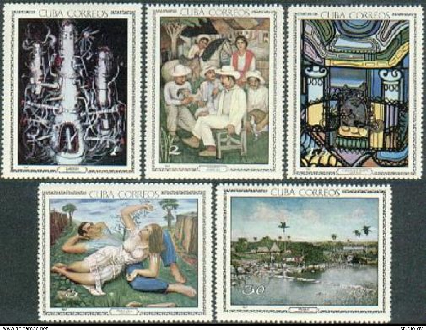 Cuba 1202-1206,MNH.Michel 1272-1276. Paintings,National Museum.1967. - Nuovi