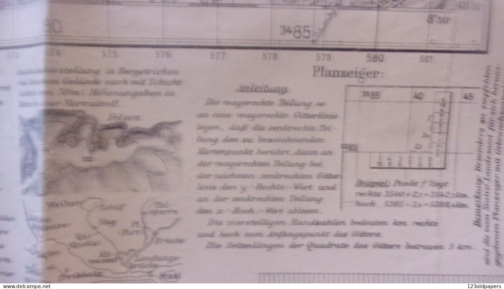 CARTE WWI SECTEUR FREUDENSTADT ZONE NORD DE GUERRE PROJECTION LAMBERT COLORIEE MANUELLEMENT - 1914-18