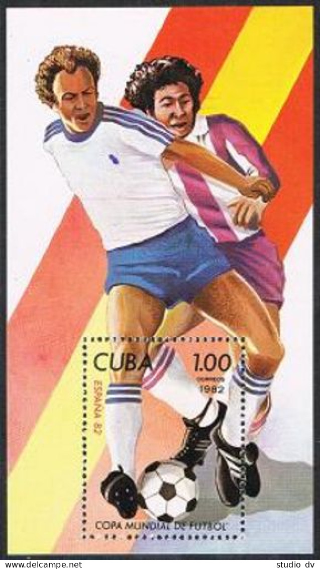 Cuba 2476,MNH.Michel 2625 Bl.71. World Cup Soccer Championships Spain-1982. - Nuevos
