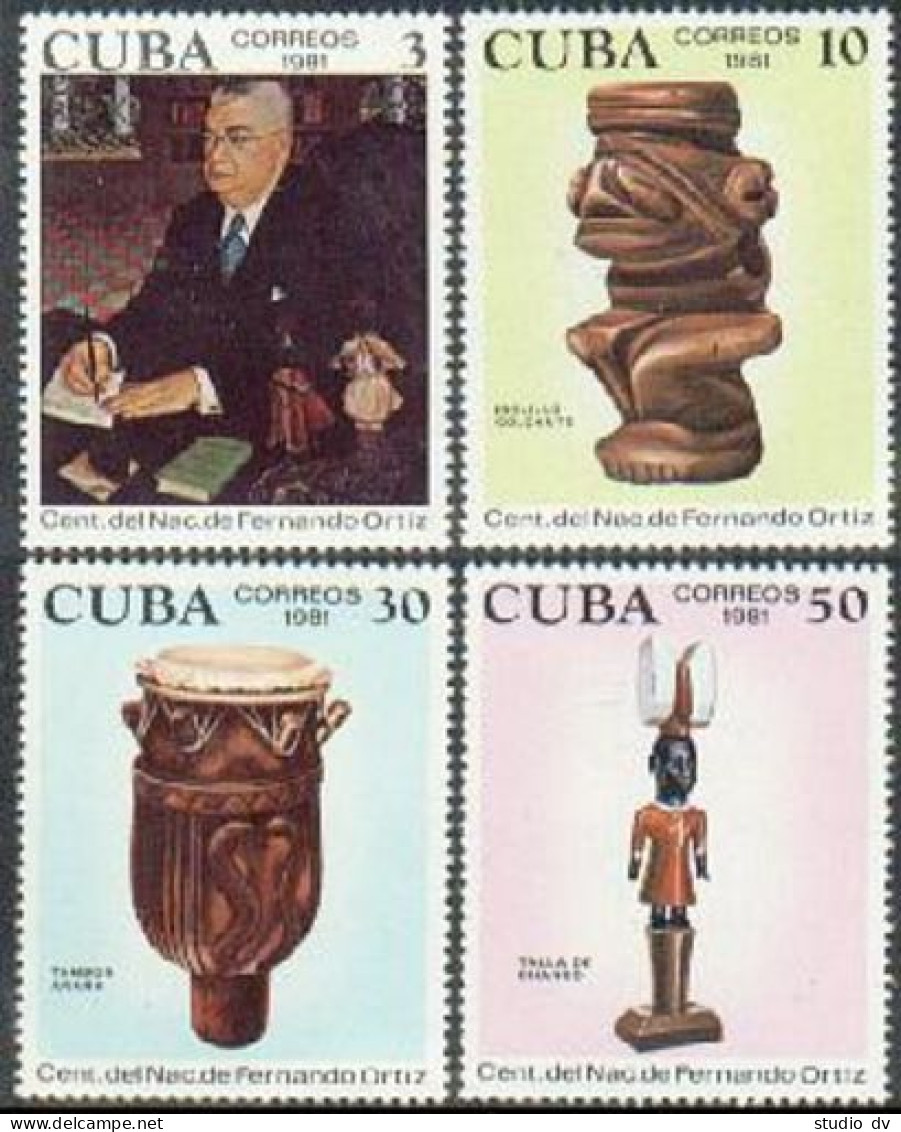 Cuba 2463-2466,MNH.Michel 2612-2615. Fernando Ortiz,folklorist.1981. - Nuovi