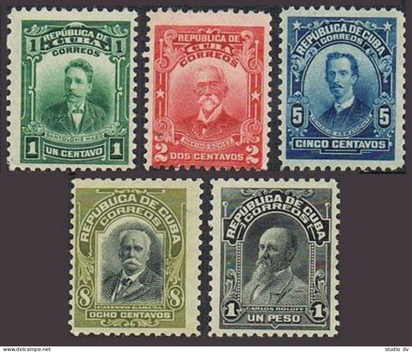 Cuba 247-252, Lightly Hinged. Cuban Leaders, 1911. Bartolome Maso, Maximo Gomes, - Nuevos