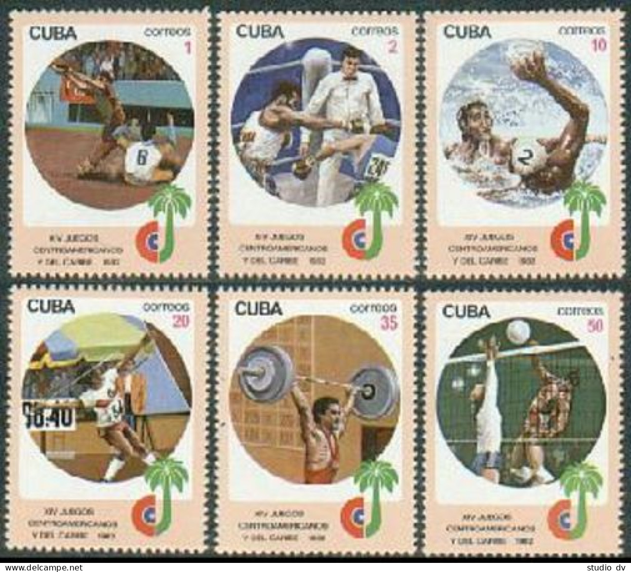 Cuba 2526-531,2534,MNH. Central American,Caribbean Games 1982.Baseball,Boxing,  - Unused Stamps