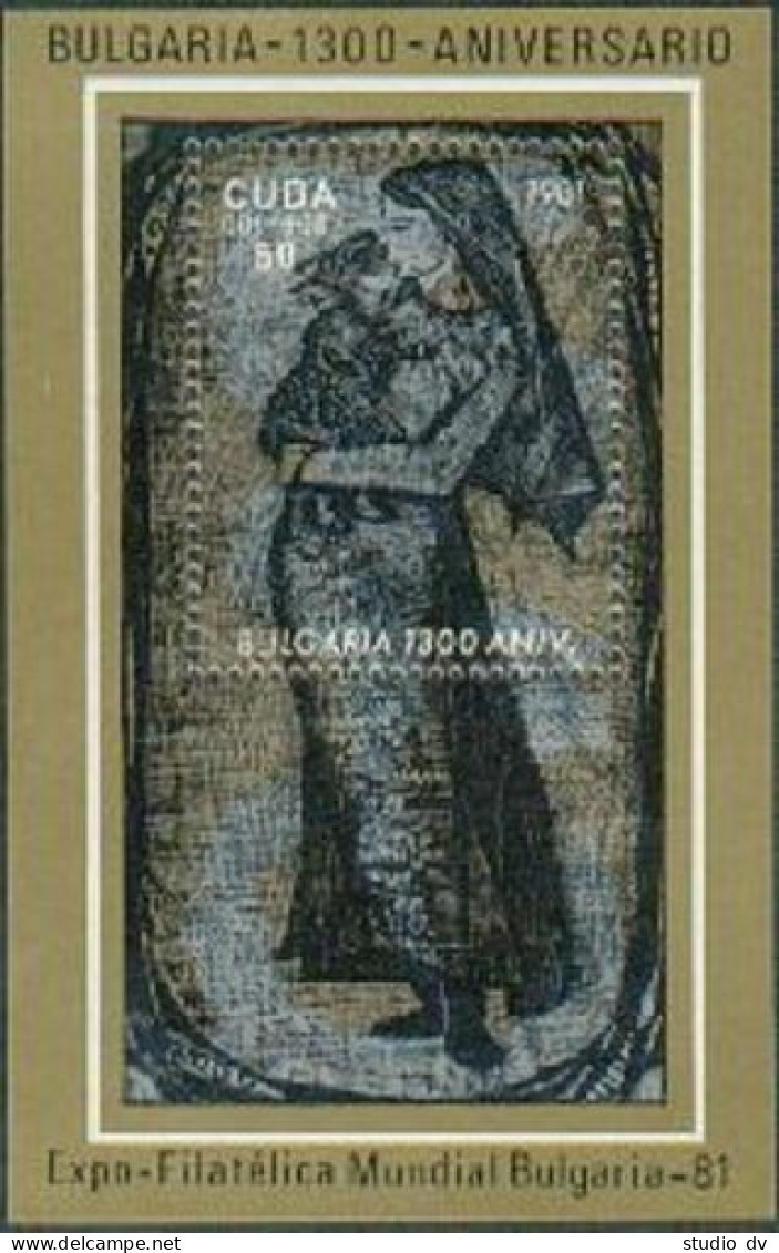 Cuba 2419, MNH. Mi 2568 Bl.68. BULGARIA-1981. Mother-Child, By Zlatka Dabova. - Nuovi