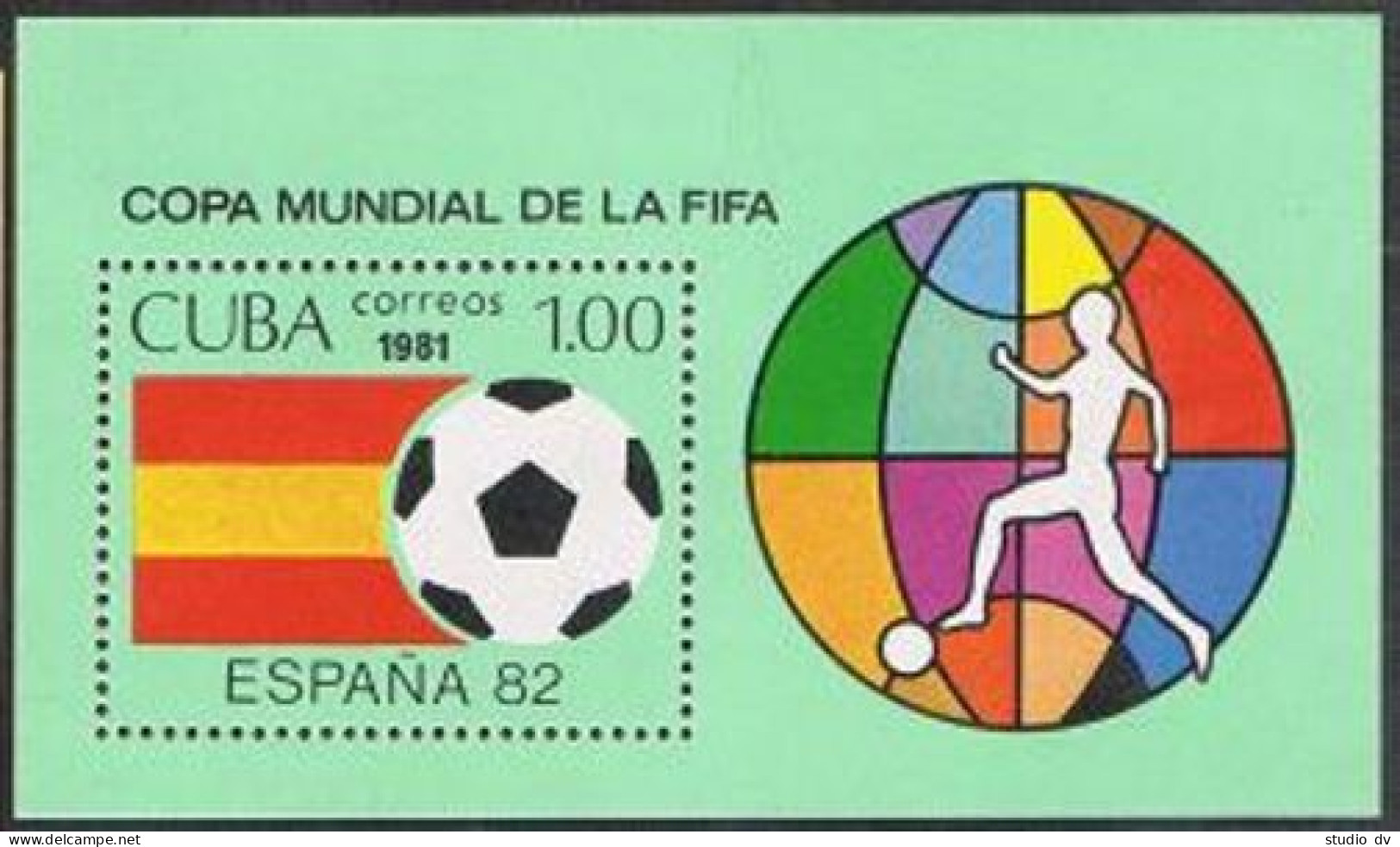 Cuba 2397,MNH.Michel Bl.66. World Cup Soccer Championships Spain-1982. - Nuovi