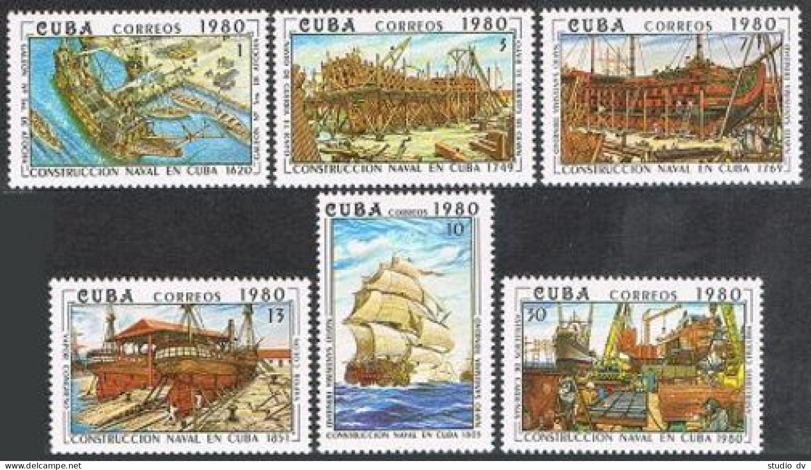 Cuba 2346-2351,MNH.Michel 2495-2500. Construction Of Naval Vessels,360,1980. - Neufs