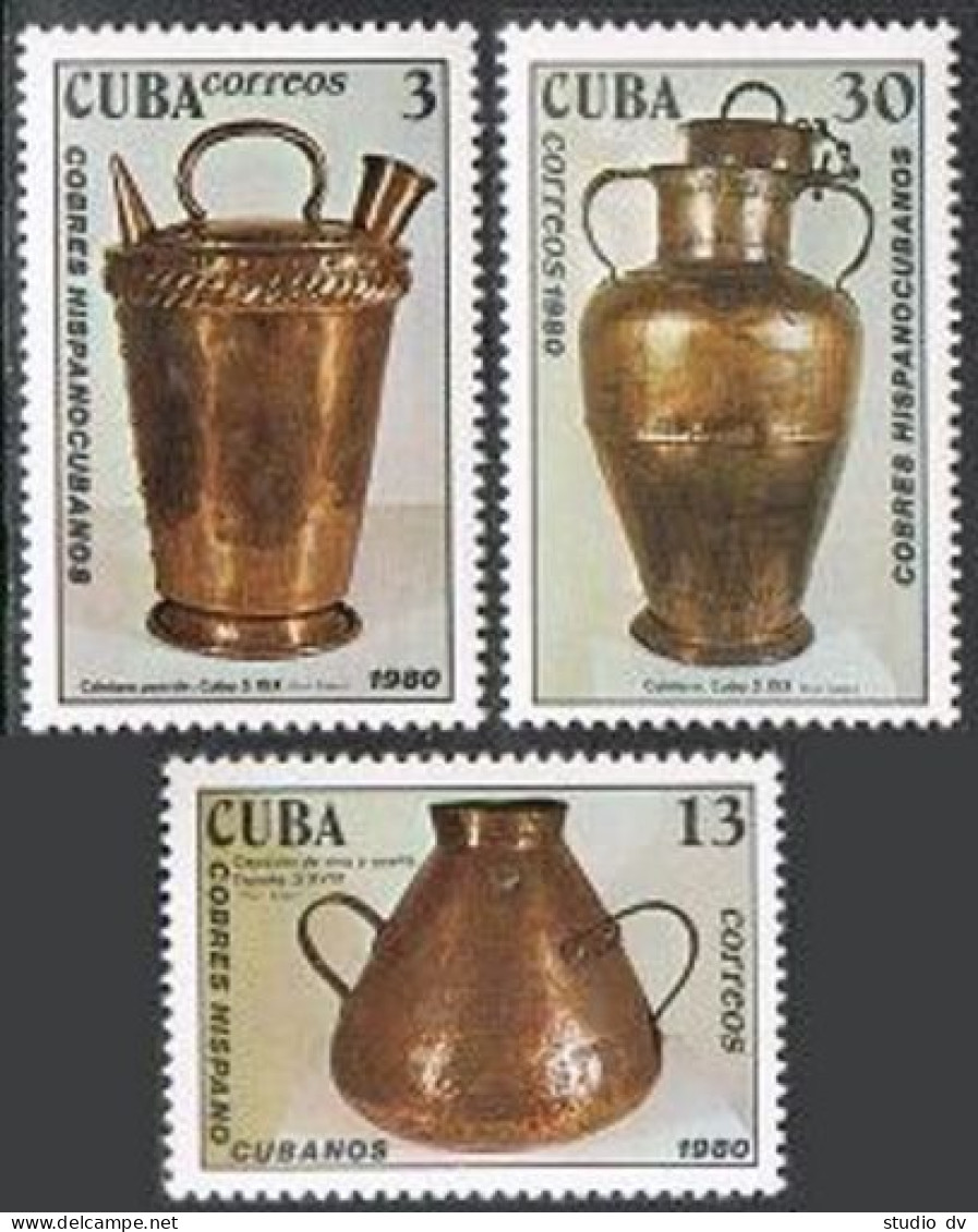 Cuba 2340-2342,MNH.Michel 2489-2491. Colonial Copper Ware,1980. - Neufs