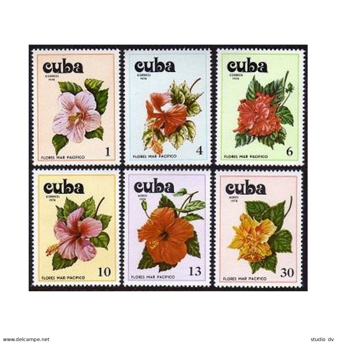 Cuba 2220-2223,C311-C312,MNH.Michel 2330-2335. Pacific Flora:Flowers.1978. - Unused Stamps