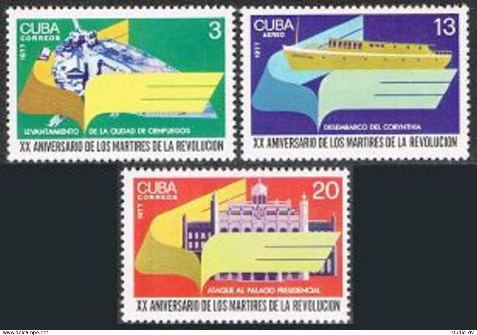 Cuba 2171-2172, C268, MNH. Michel 2264-2266. Martyrs Of The Revolution, 1977. - Neufs