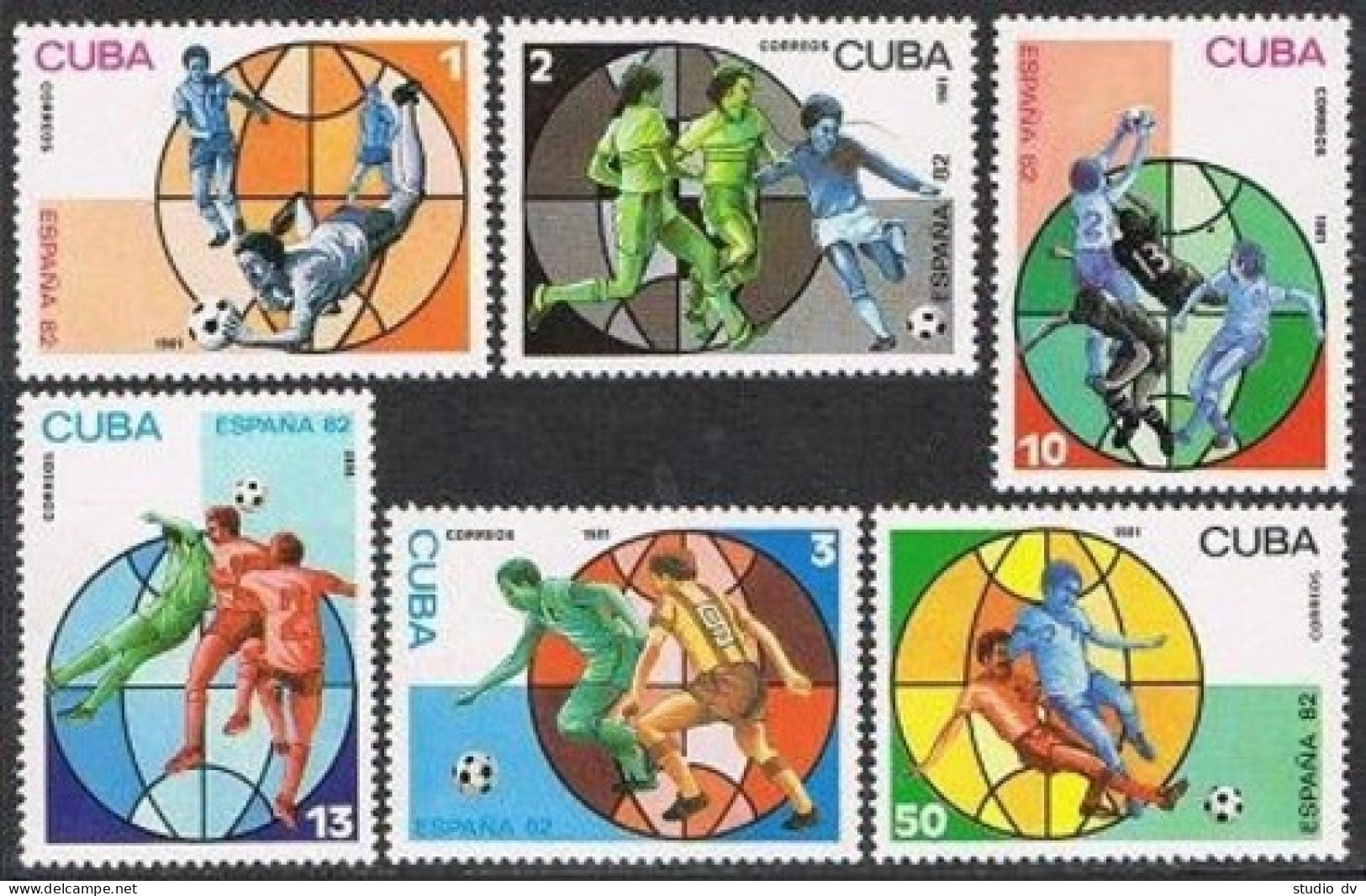 Cuba 2391-2397,MNH.World Soccer Championships Spain-82. - Unused Stamps