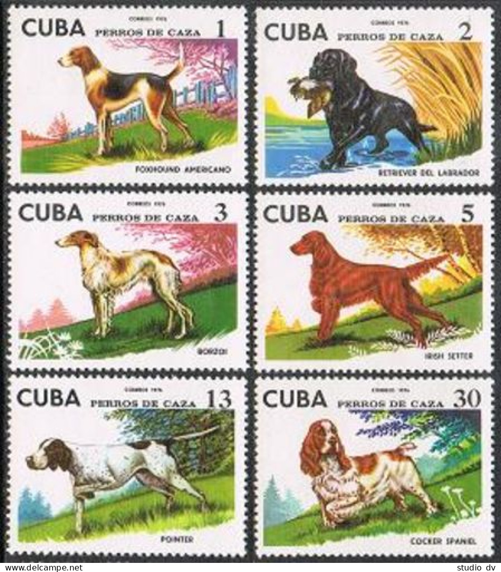 Cuba 2035-2040,MNH.Michel 2109-2114. Hunting Dogs 1976. - Neufs