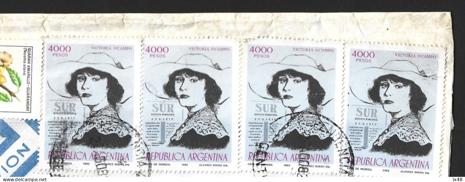 Victoria Ocampo Argentine Writer And Editor. Revista Sur. Letter With 4 Victoria Stamps.Victoria Ocampo Escritora Y Edit - Femmes Célèbres