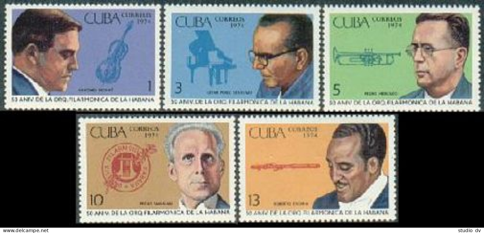 Cuba 1900-1904, MNH. Michel 1975-1979. Havana Philharmonic Orchestra, 1974. - Neufs