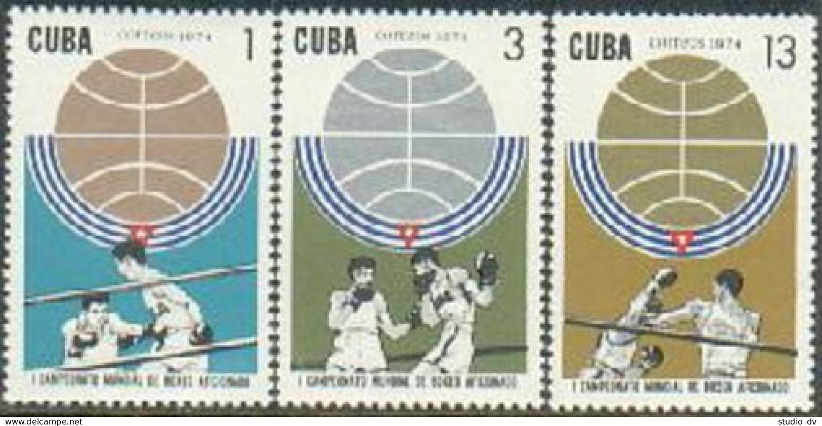 Cuba 1911-1913,MNH.Michel 1986-1988. World Amateur Boxing Championships,1974. - Neufs