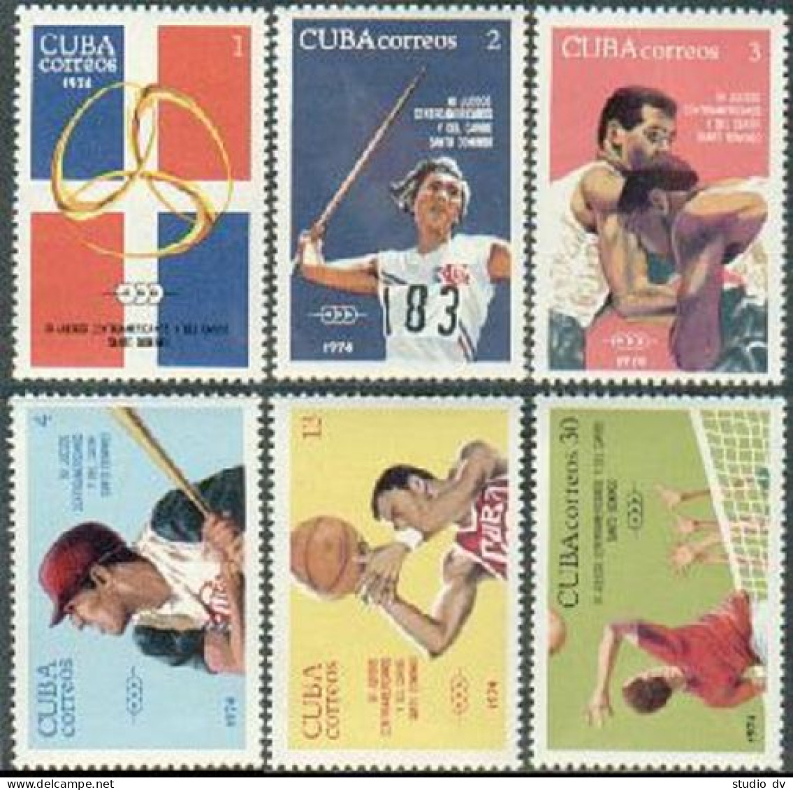 Cuba 1865-1870,MNH. Javelin,Boxing,Baseball,Basketball, - Unused Stamps