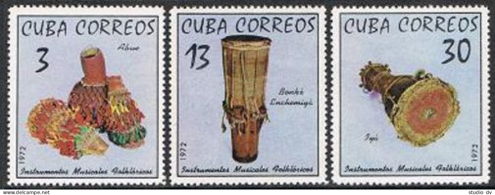 Cuba 1741-1743,MNH.Michel 1816-1818. Traditional Musical Instruments,1972. - Unused Stamps