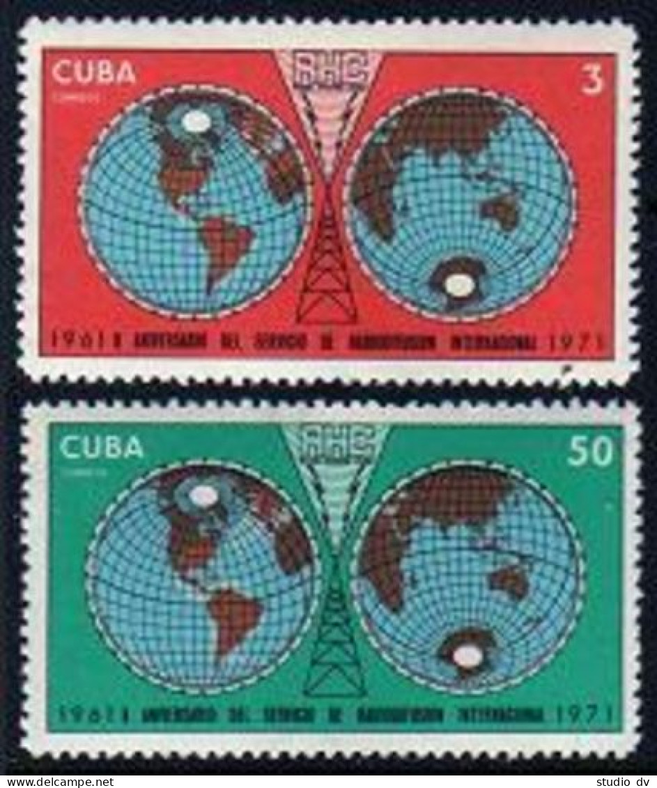 Cuba 1618-1619,MNH.Michel 1692-1693. Intl Broadcast Service,10th Ann.1971. - Ongebruikt