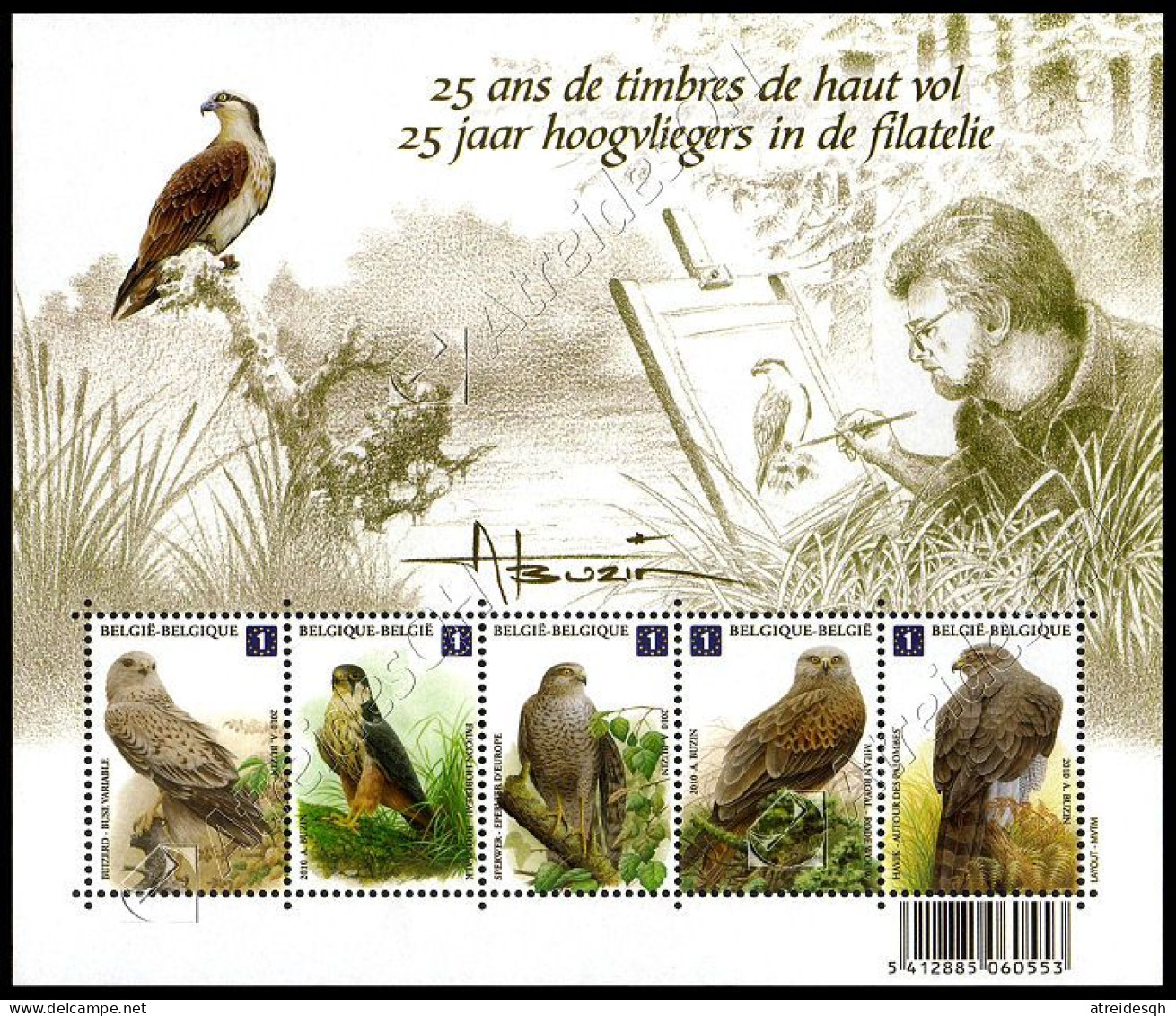 [Q] Belgio / Belgium 2010: Foglietto Uccelli Di Buzin / Birds By Buzin S/S ** - Águilas & Aves De Presa