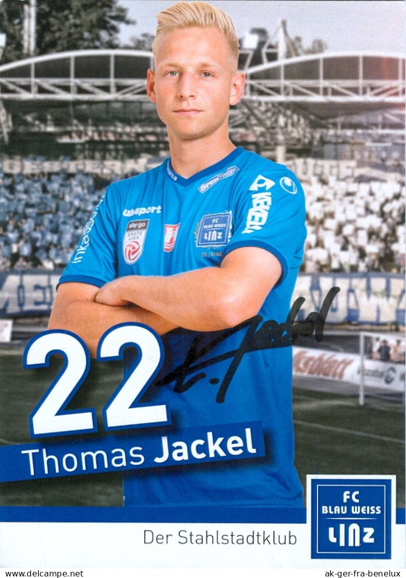 Autogramm AK Thomas Jackel FC Blau-Weiß Linz 17-18 BW SK VÖEST Kremsmünster Micheldorf 1. Wiener Neustädter SC Fußball - Authographs