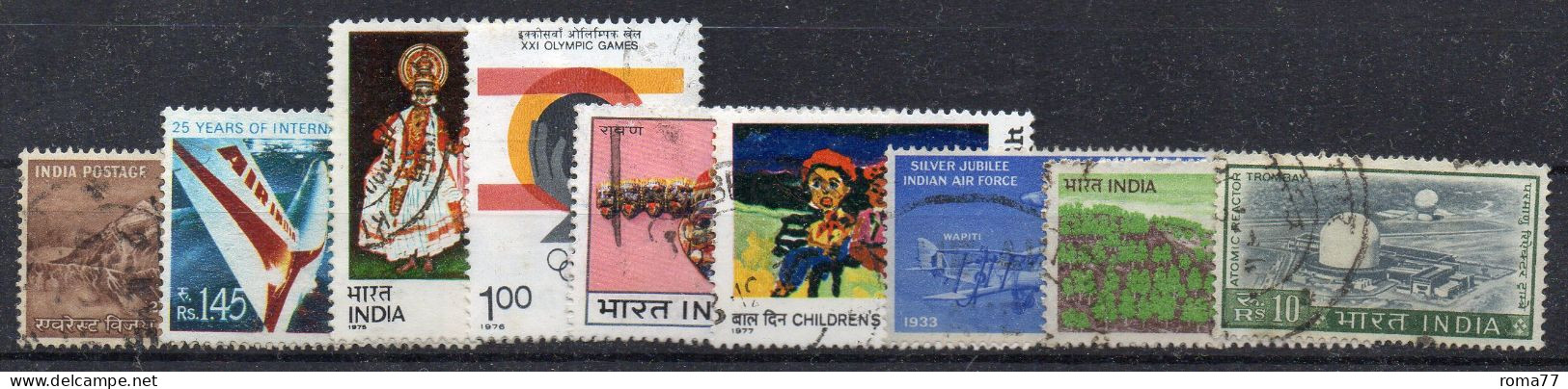 T170 - INDIA , Nove Valori Diversi Usati - Used Stamps