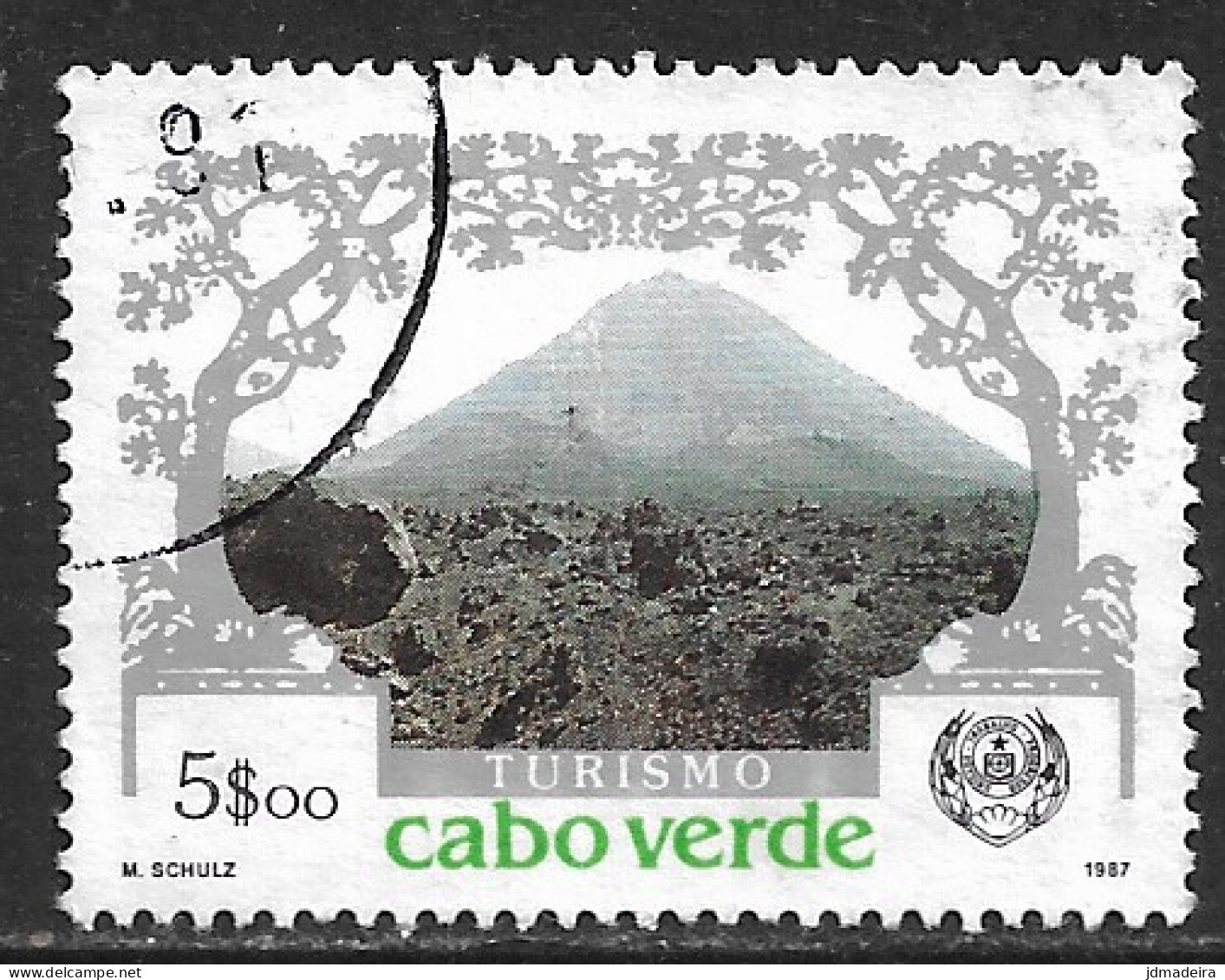 Cabo Verde – 1987 Views 5$00 Used Stamp - Cap Vert