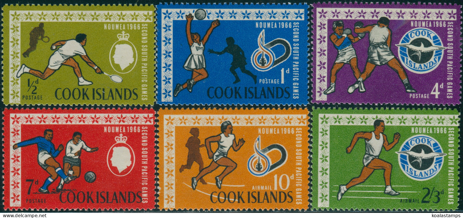 Cook Islands 1967 SG199-204 South Pacific Games Set MLH - Islas Cook