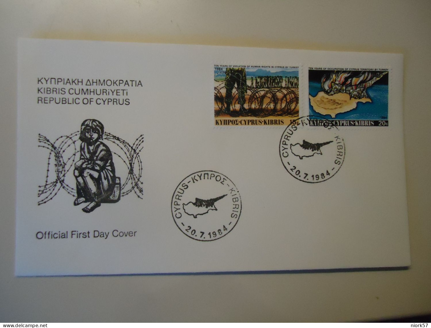 CYPRUS FDC  HISTORY 1984 - Briefe U. Dokumente