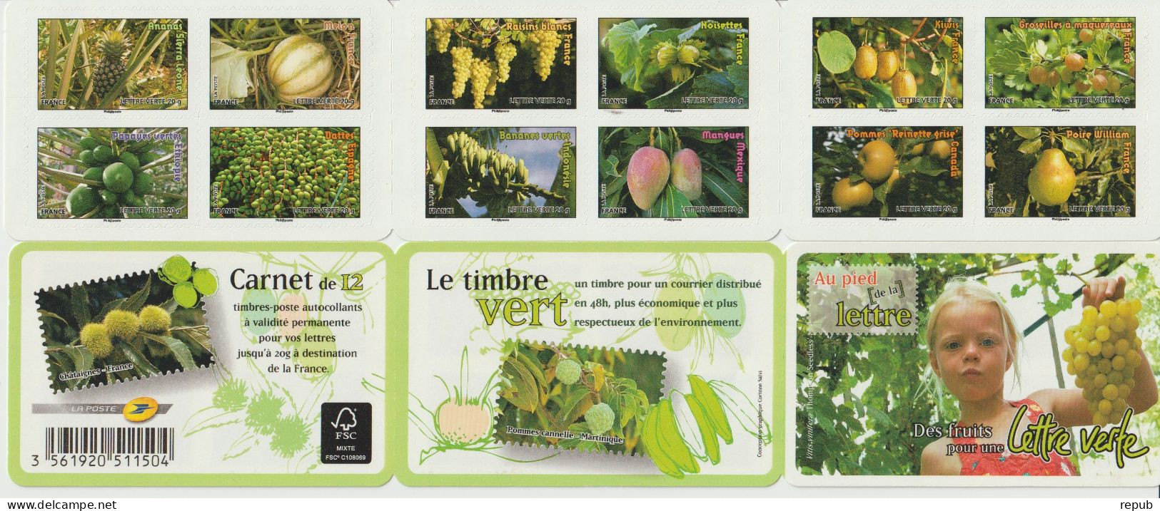 France 2012 Carnet Fruits BC 686 Neuf ** Non Plié Sous Faciale - Commemoratives