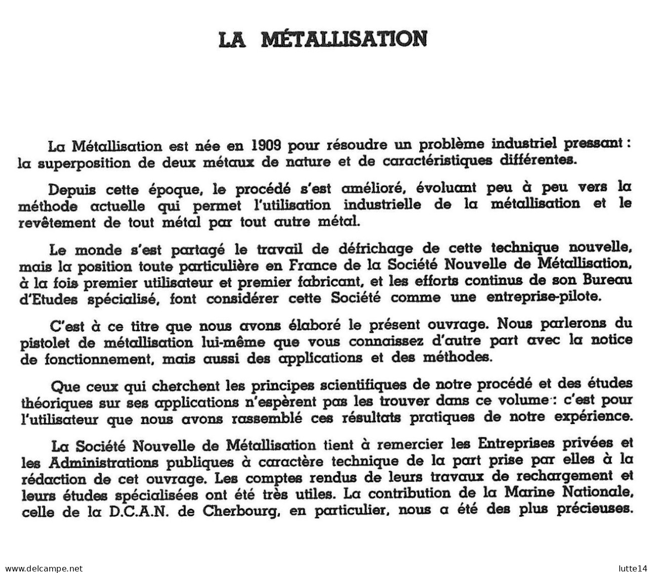 La Métallisation En Mécanique - Livre De La Société Nouvelle De Métallisation Paris - Do-it-yourself / Technical