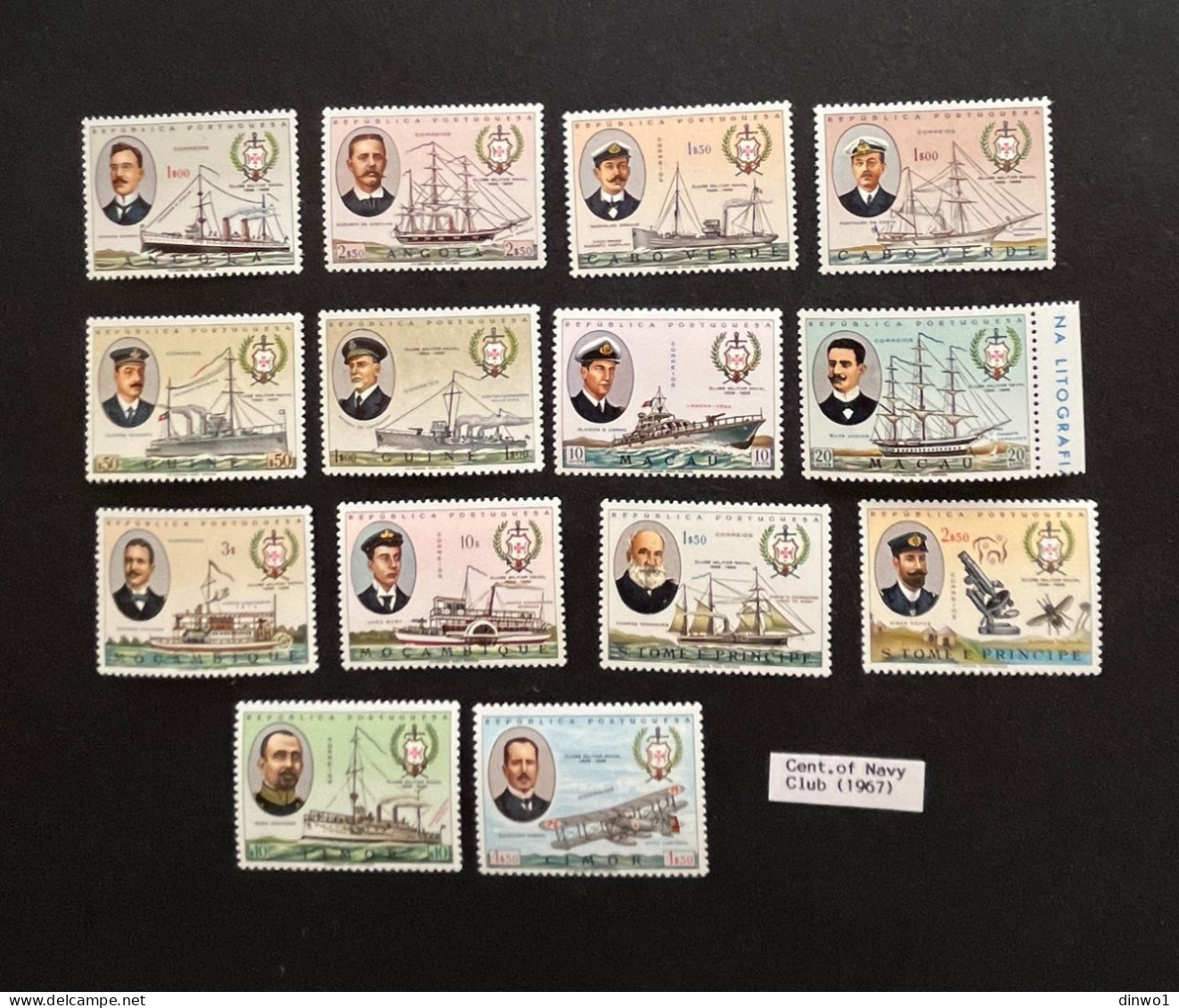 (Tv) Macao Angola Cabo Verde Guine Timor Mozambique St. Thomas 1967 Century Of Navy Club Omnibus Set - MNH - Other & Unclassified