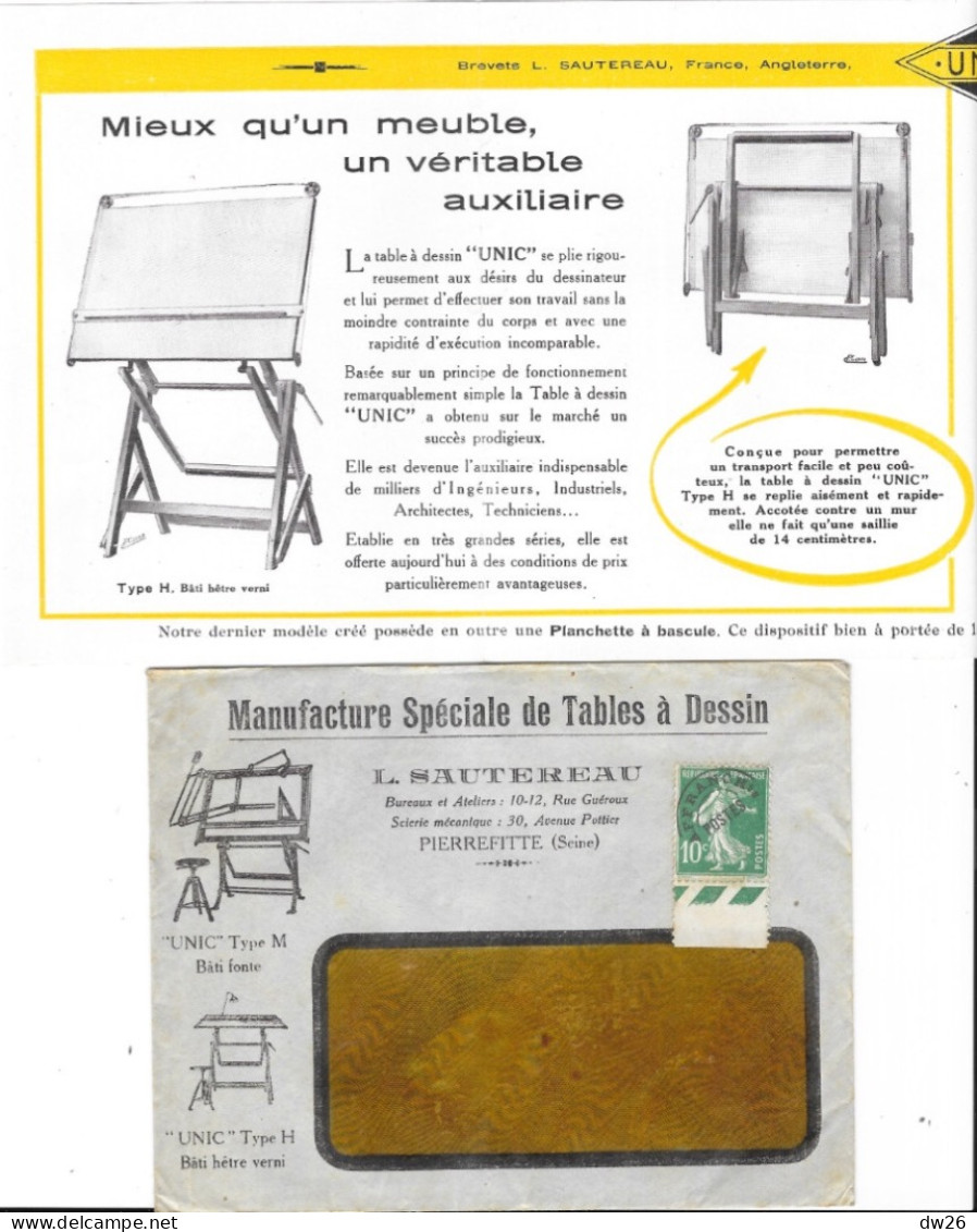 Prospectus Tables à Dessin UNIC - Manufacture L. Sautereau à Pierrefitte (Seine) - 1900 – 1949