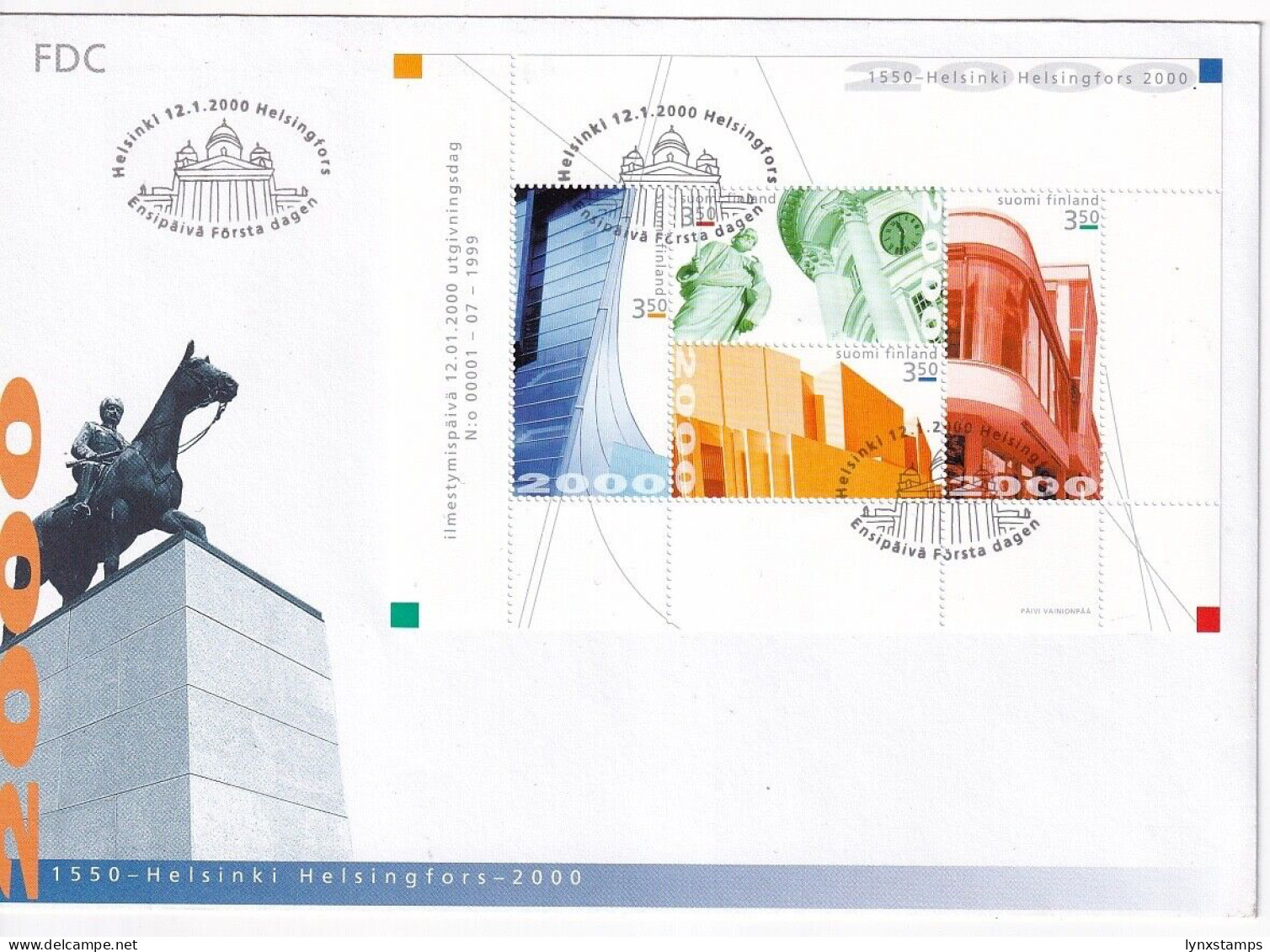 G005 Finland 2000 Helsinki - European Capital Of Culture Year 2000 FDC - FDC