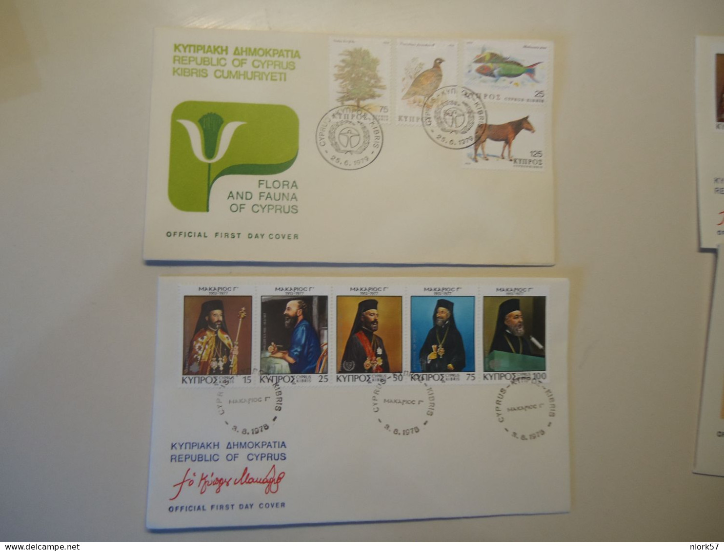 CYPRUS FDC  MAKARIOS   1978  FAUNA  1979 - Lettres & Documents