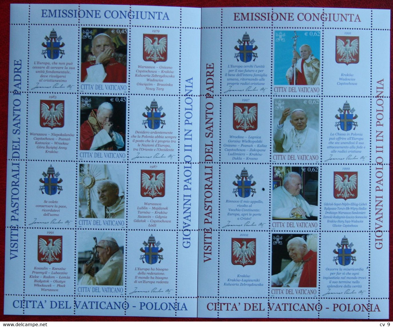 Travels Of Pope John II To Poland 2004 Mi 1474-1481 Yv 1334-1341  POSTFRIS / MNH / ** VATICANO VATICAN VATICAAN - Ungebraucht