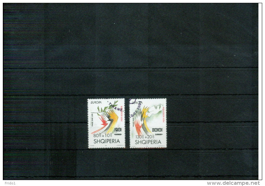 Albania 2001 Europa Cept Set Overprinted For Kosovo Fine Sued - 2001